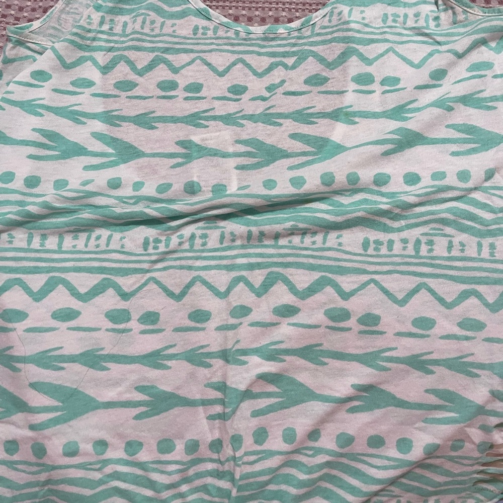 Victorias Secret Pink Mint Green Tribal Tank Top